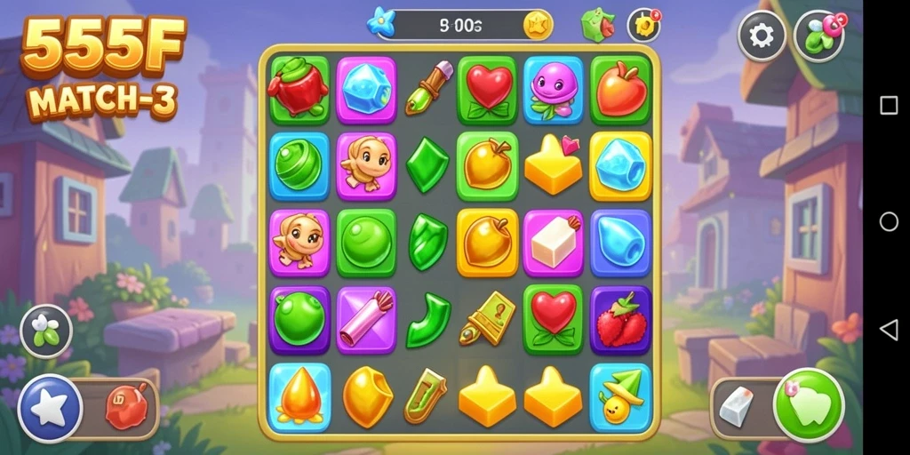 Gameplay seru 555F menantang ketepatan dan strategi Anda.