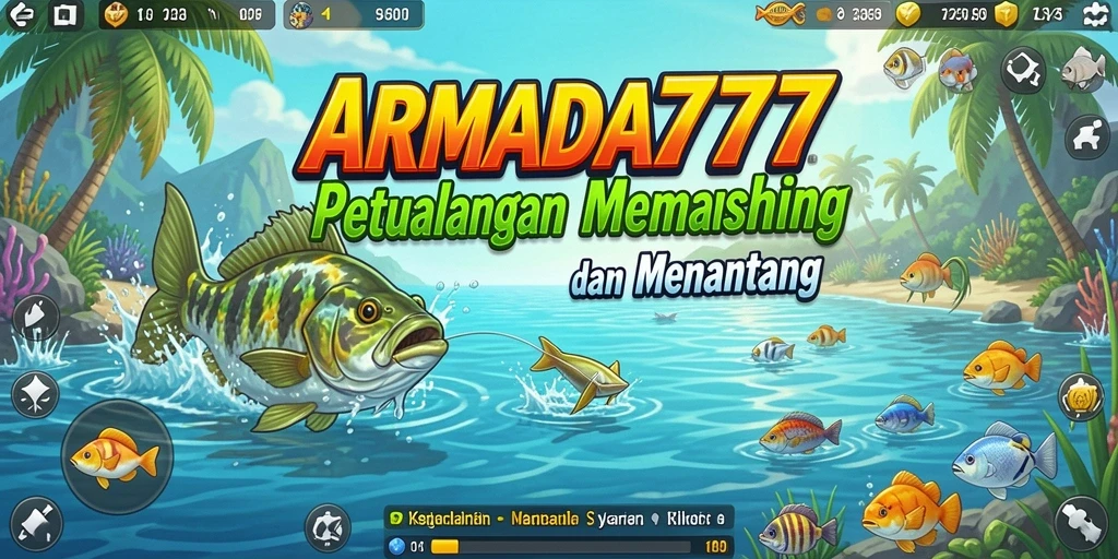 Screenshot gameplay <strong>ARMADA777</strong> yang menampilkan aksi memancing seru.