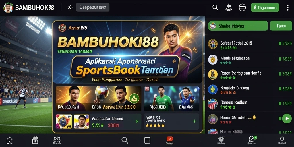Tangkapan layar gameplay seru dari BAMBUHOKI88 yang menampilkan aktivitas taruhan olahraga.