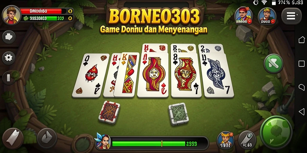 Tampilan gameplay mendebarkan dari BORNEO303 saat bermain Domino.