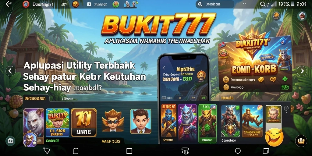 Tampilan aplikasi BUKIT777 dengan interface yang user-friendly.