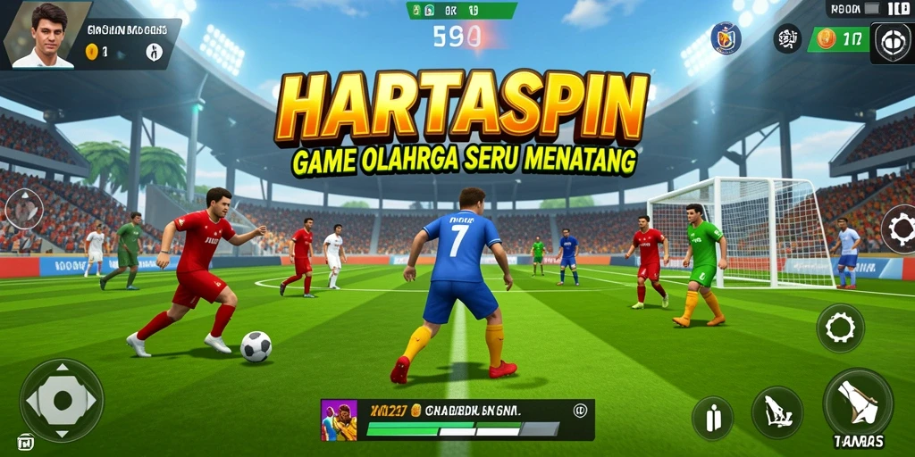Screenshot gameplay <strong>HARTASPIN</strong> menampilkan aksi olahraga yang seru.