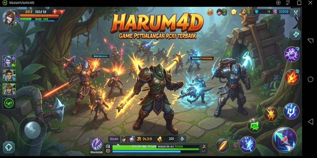 Tampilan gameplay epik dalam petualangan ARPG HARUM4D.