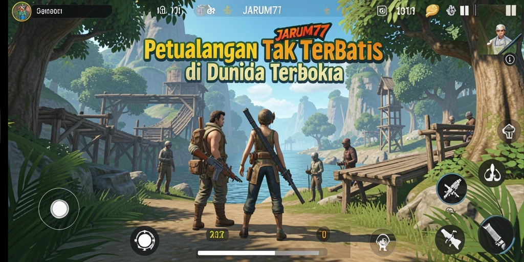 Tampilan gameplay JARUM77 dengan dunia terbuka yang menarik.