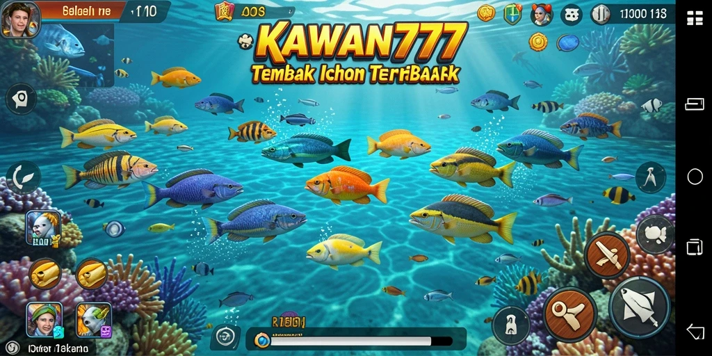 Tampilan gameplay KAWAN777 yang menggembirakan dan penuh warna.