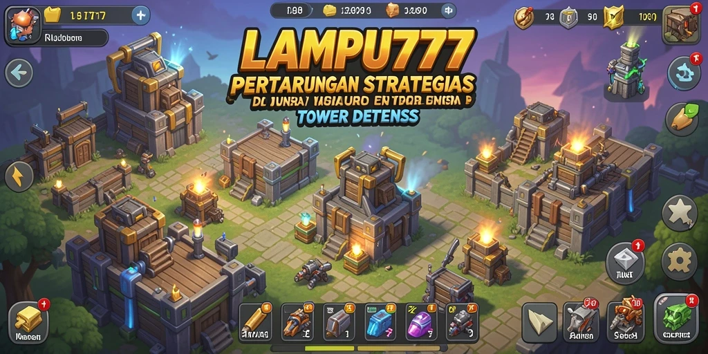 Tampilan gameplay LAMPU777 yang seru dalam pertarungan Tower Defense.
