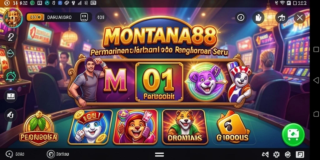 Screenshot utama MONTANA88 menunjukkan gameplay Kasino yang seru.