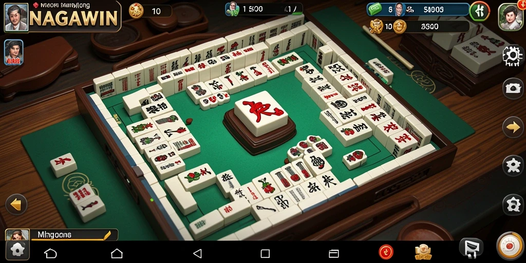 Screenshot gameplay NAGAWIN menampilkan suasana Mahjong yang menarik.