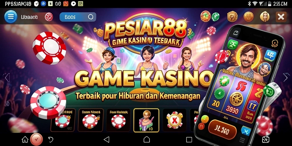 Screenshot utama PESIAR88 menampilkan gameplay Kasino yang mendebarkan.