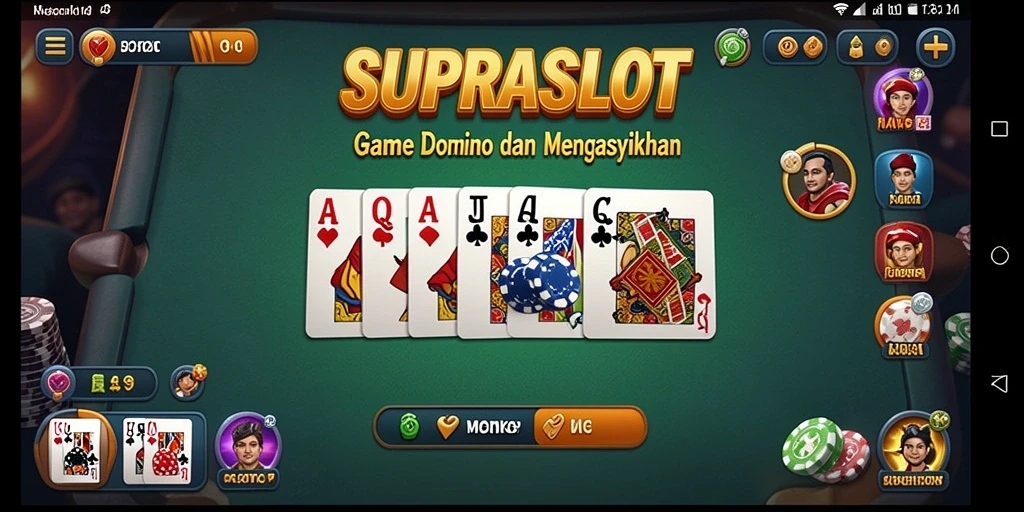 Tampilan gameplay seru dalam SUPRASLOT yang menampilkan permainan Domino.