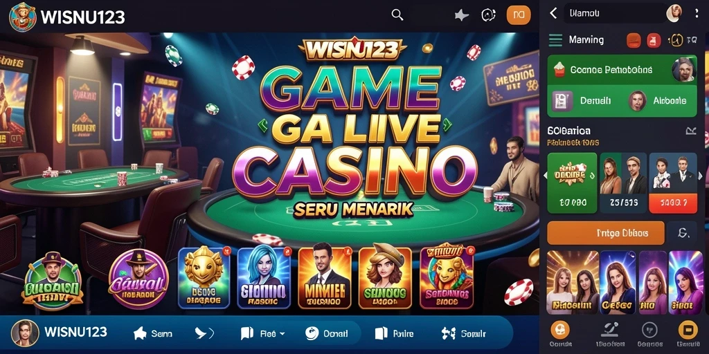 Gameplay langsung dari WISNU123 menampilkan dealer profesional dan suasana kasino yang nyata.