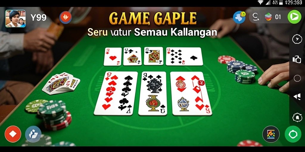 Screenshot Y89 menampilkan momen seru dalam permainan Gaple.